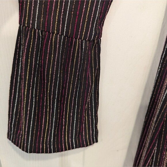 NWT French Connection PAULA KEYHOLE DRESS Midi dresses sz S black stripe party - Picture 8 of 15